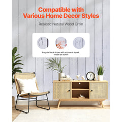 VEVOR Peel and Stick Wallpaper, 17.7 x 472.4 inch Contact Paper White Wood Textured Waterpoof Self Adhesive, Easy to