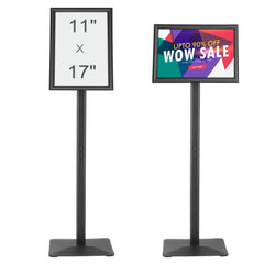 VEVOR Pedestal Sign Holder, 11 x 17 Inch Vertical and Horizontal Adjustable Poster Stand, Heavy-Duty Floor Standing