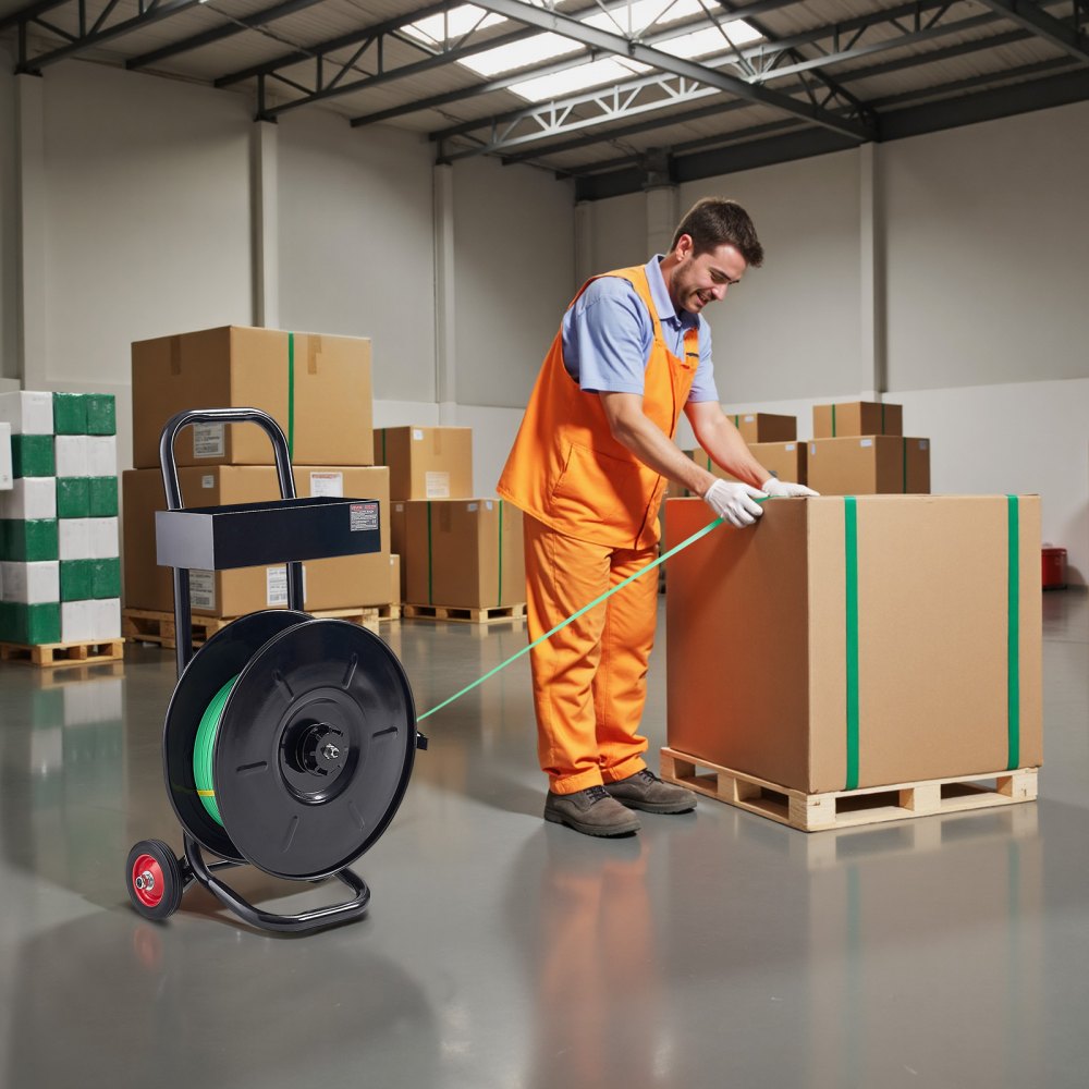 VEVOR Banding Strapping Cart, Fit for PET / PP / Polyester Strapping Coils with 8 inches Core Size, Heavy Duty