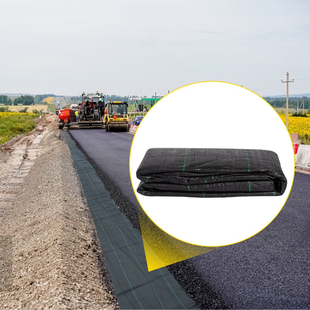 VEVOR Geotextile Fabric, 12.5 x 50 ft 3.5oz Woven PP Driveway Drain Cloth with 600lbs Tensile Strength, Heavy Duty