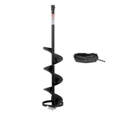 VEVOR Ice Auger Bit 8" Diameter 37.5" Length High-Strength Steel Drill Bit, for Ice Fishing, Cold-Resistant, Cordless