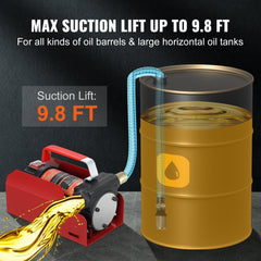 VEVOR Diesel Fuel Transfer Pump Kit 12V 10 GPM DC with Automatic Shut-off Nozzle Hose, Portable Electric Self-Priming