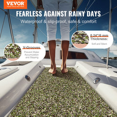 VEVOR Boat Flooring, EVA Foam Boat Decking 94.5" x 23.6", Non-Slip Self-Adhesive Flooring, 31.1sq.ft 2 Rolls of Marine