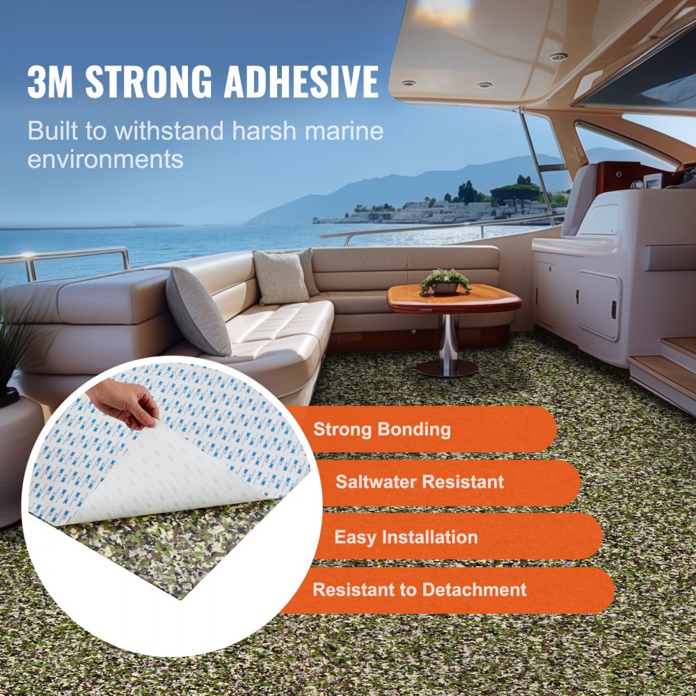 VEVOR Boat Flooring, EVA Foam Boat Decking 94.5" x 23.6", Non-Slip Self-Adhesive Flooring, 31.1sq.ft 2 Rolls of Marine