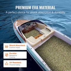 VEVOR Boat Flooring, EVA Foam Boat Decking 94.5" x 23.6", Non-Slip Self-Adhesive Flooring, 31.1sq.ft 2 Rolls of Marine