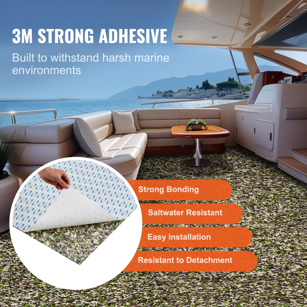VEVOR Boat Flooring, EVA Foam Boat Decking 94.5" x 35.4", Non-Slip Self-Adhesive Flooring, 23.2 sq.ft Marine Carpet for