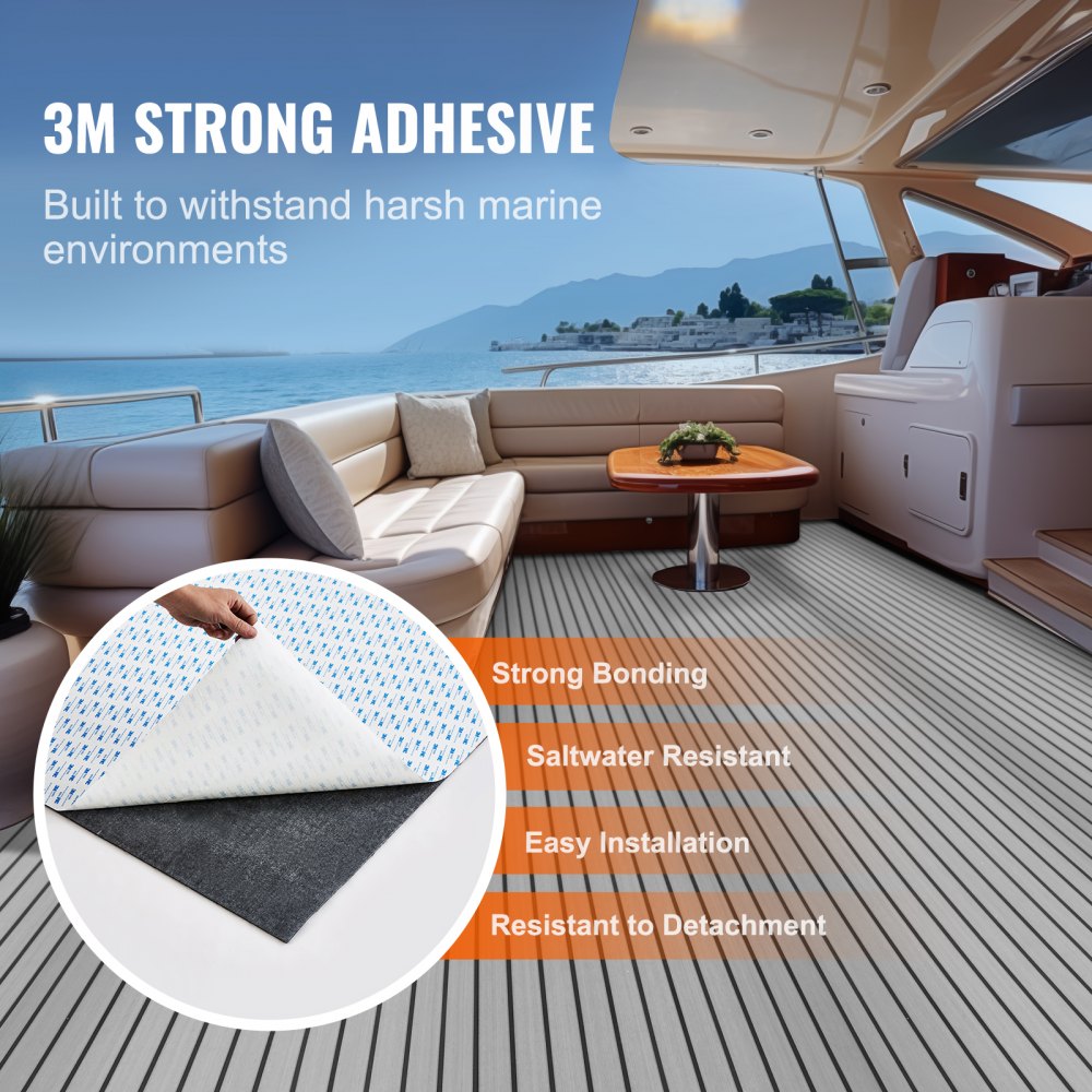 VEVOR Boat Flooring, EVA Foam Boat Decking 94.5" x 35.4", Non-Slip Self-Adhesive Flooring, 23.2 sq.ft Marine Carpet for