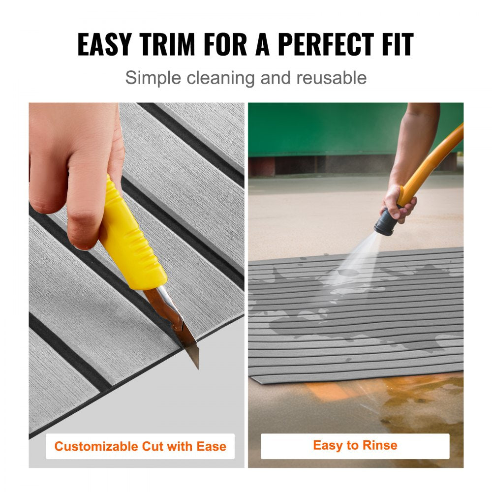 VEVOR Boat Flooring, EVA Foam Boat Decking 94.5" x 35.4", Non-Slip Self-Adhesive Flooring, 23.2 sq.ft Marine Carpet for