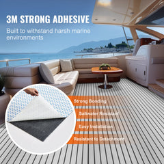 VEVOR Boat Flooring, EVA Foam Boat Decking 94.5" x 45.7", Non-Slip Self-Adhesive Flooring, 29.9 sq.ft Marine Carpet for