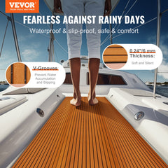 VEVOR Boat Flooring, EVA Foam Boat Decking 94.5" x 46", Non-Slip Self-Adhesive Flooring, 29.9 sq.ft Marine Carpet for