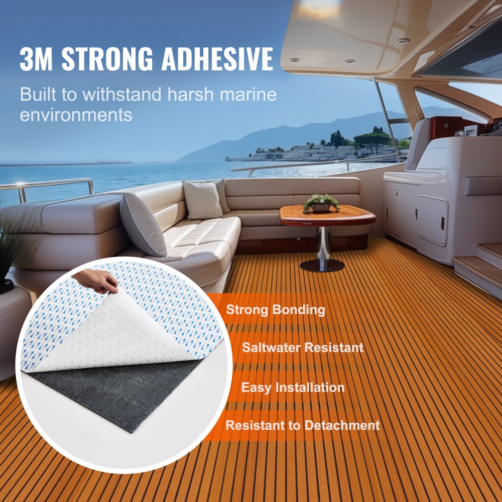 VEVOR Boat Flooring, EVA Foam Boat Decking 94.5" x 46", Non-Slip Self-Adhesive Flooring, 29.9 sq.ft Marine Carpet for