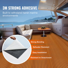 VEVOR Boat Flooring, EVA Foam Boat Decking 94.5" x 46", Non-Slip Self-Adhesive Flooring, 29.9 sq.ft Marine Carpet for