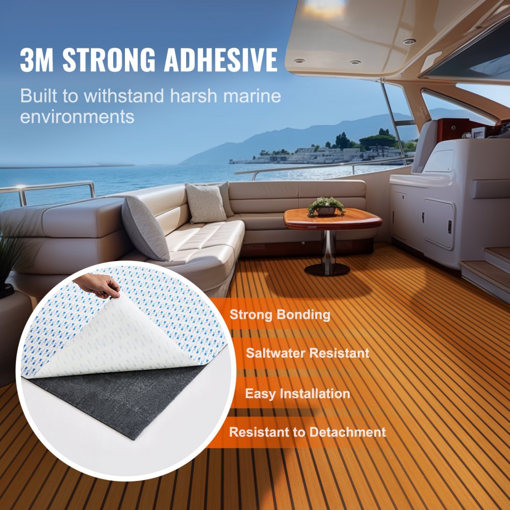 VEVOR Boat Flooring, EVA Foam Boat Decking 94.5" x 35.4", Non-Slip Self-Adhesive Flooring, 23.2 sq.ft Marine Carpet for