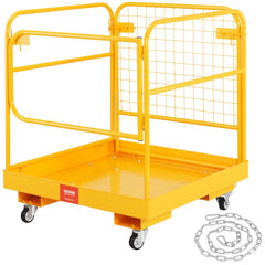 VEVOR Forklift Safety Cage, 1200 lbs Load Capacity, 36 x 36 inches Folding Forklift Work Platform with Lockable Swivel