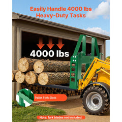 VEVOR Skid Steer Pallet Frame, 4000 lbs Rated Load Capacity, 45-inch Pallet Fork Frame Attachments with 2-inch Hitch