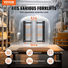 VEVOR Universal Forklift Seat,Tractor Seat with Adjustable Angle Back, Micro Switch and Seatbelt,Wrap-around Forklift