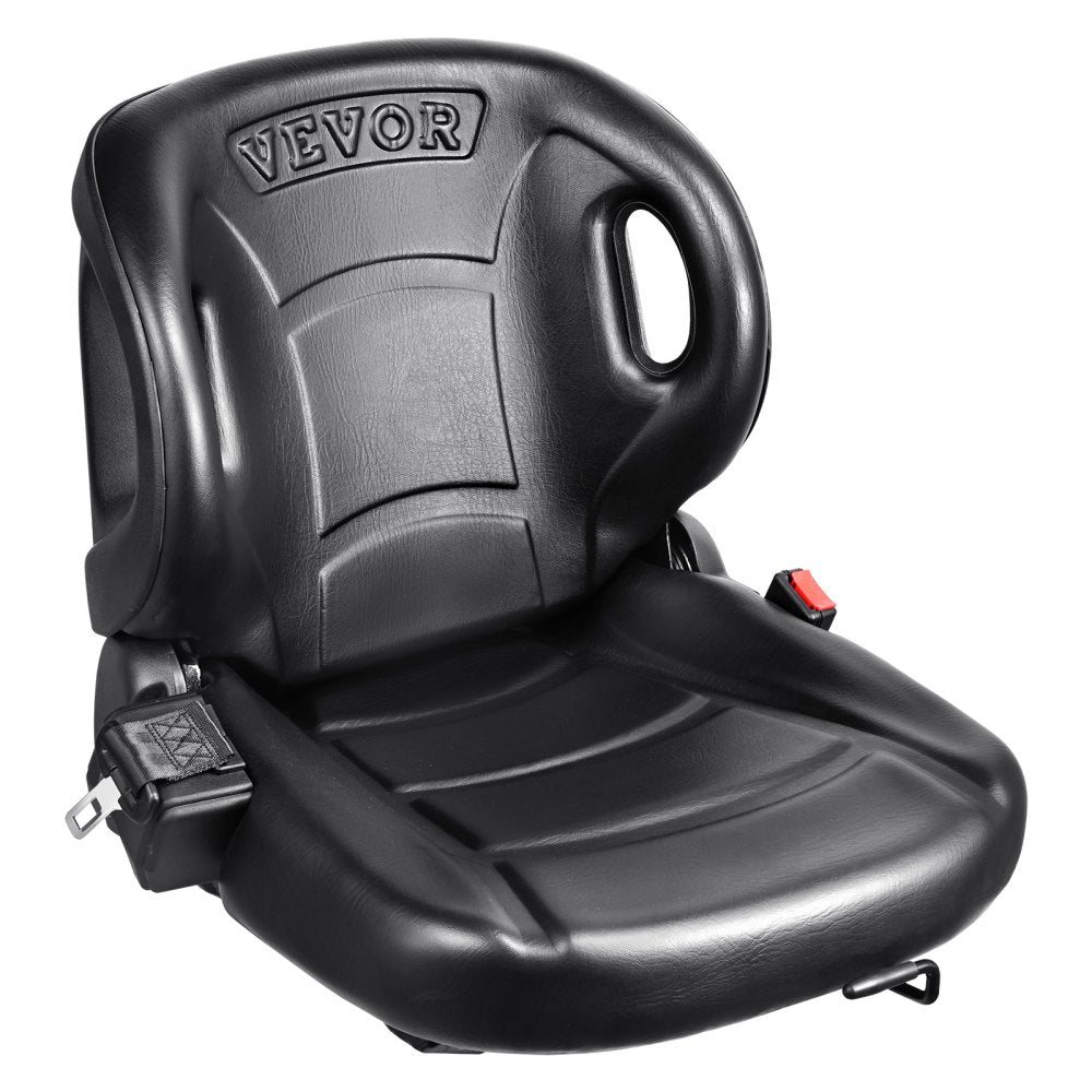 VEVOR Universal Forklift Seat,Tractor Seat with Adjustable Angle Back, Micro Switch and Seatbelt,Wrap-around Forklift