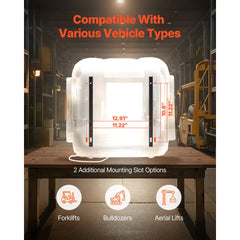VEVOR Universal Forklift Seat, Tractor Suspension Seat with Adjustable Back, Armrest & Safety Belt, Secure Fold Down
