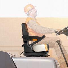 VEVOR Universal Forklift Seat, Tractor Suspension Seat with Adjustable Back, Armrest & Safety Belt, Secure Fold Down