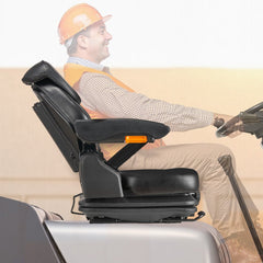 VEVOR Universal Forklift Seat, Tractor Suspension Seat with Adjustable Back, Armrest, Headrest & Safety Belt, Secure