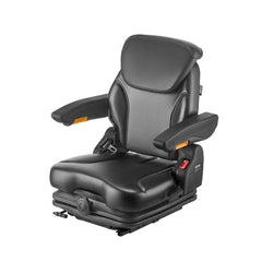 VEVOR Universal Forklift Seat, Tractor Suspension Seat with Adjustable Back, Armrest, Headrest & Safety Belt, Secure