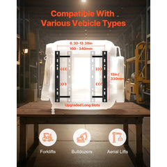 VEVOR Universal Forklift Seat, Tractor Seat with Adjustable Back, Armrest, Headrest & Safety Belt, Secure Tractor Seat