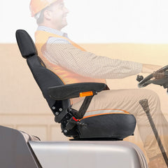 VEVOR Universal Forklift Seat, Tractor Seat with Adjustable Back, Armrest, Headrest & Safety Belt, Secure Tractor Seat