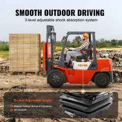 VEVOR Universal Tractor seat Suspension, Fold Down Forklift Seat with Adjustable Angle Back, Micro Switch, Seatbelt and