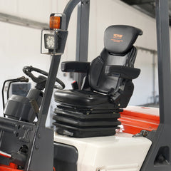 VEVOR Universal Tractor seat Suspension, Fold Down Forklift Seat with Adjustable Angle Back, Micro Switch, Seatbelt and