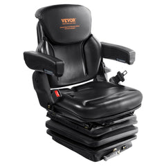 VEVOR Universal Tractor seat Suspension, Fold Down Forklift Seat with Adjustable Angle Back, Micro Switch, Seatbelt and