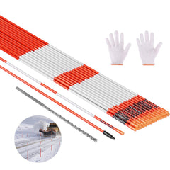 VEVOR Driveway Markers, 500Pcs 48 in Long 1/4 in Dia, Hi-Visibility Driveway Reflectors with 12 in Steel Drill Bits