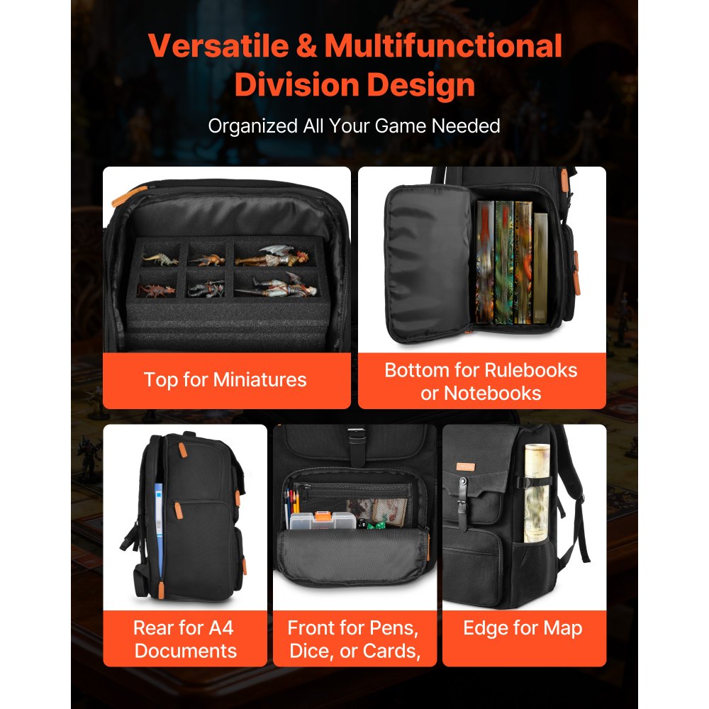 VEVOR Miniature Storage Carrying Figure Bag, Fits 58 Infantry Minis, Miniature Transport Bag with Handle & Adjustable
