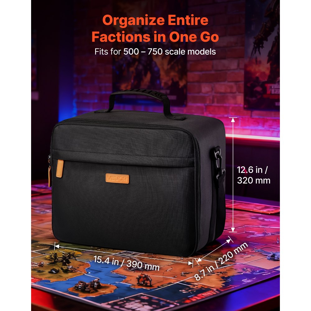 VEVOR Miniature Storage Carrying Figure Bag, Fits for 1:500-1:750 Scale Models, Miniature Transport Bag with Adjustable
