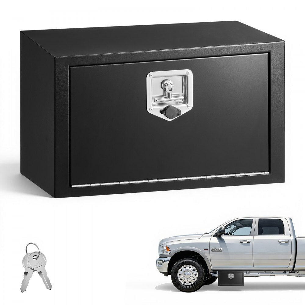 VEVOR Underbody Truck Tool Box, 24 x 12 x 14 Inch Heavy Duty Steel Trailer Storage Box with Lock & Keys, Waterproof