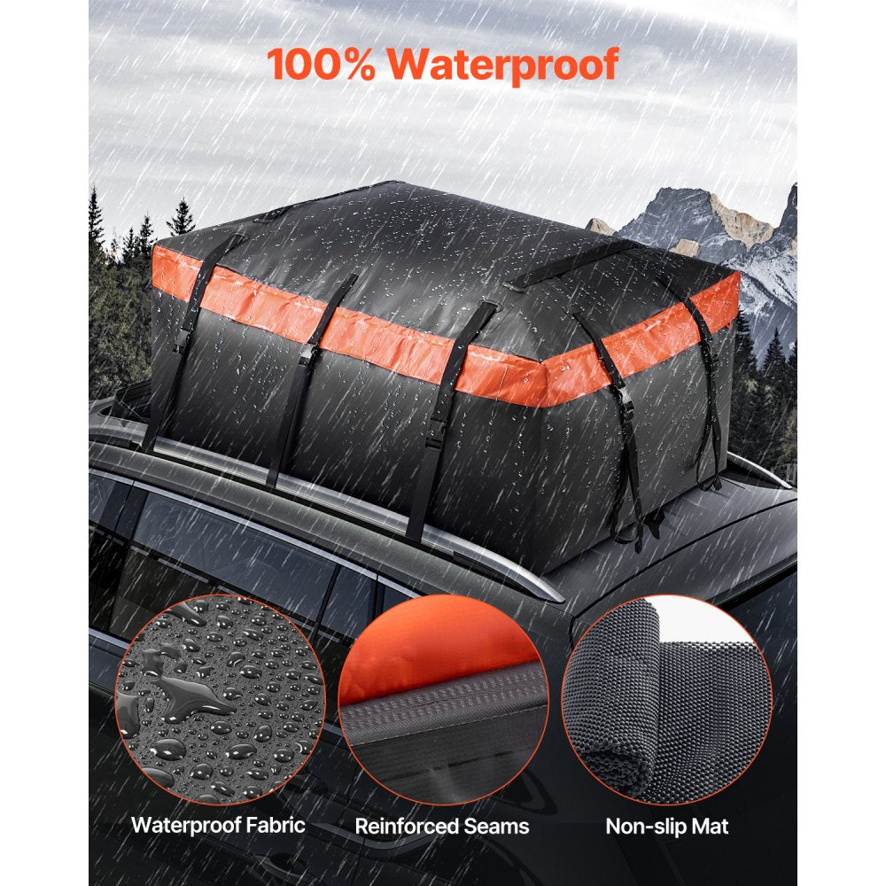VEVOR Car Rooftop Cargo Carrier Bag, 23 Cubic Feet Roof Cargo Carrier, Heavy Duty 840D PVC 100% Waterproof Car Roof