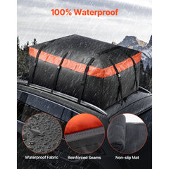 VEVOR Car Rooftop Cargo Carrier Bag, 23 Cubic Feet Roof Cargo Carrier, Heavy Duty 840D PVC 100% Waterproof Car Roof
