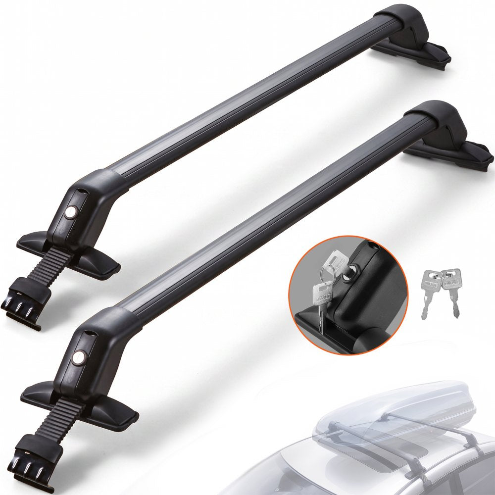 VEVOR Roof Rack Cross Bars, Aluminum Roof Rack Crossbars, Fit Roof without Side Rail, 155 lbs Load Capacity, Adjustable