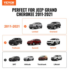 VEVOR Roof Rack Cross Bars, Compatible with 2011-2021 Jeep Grand Cherokee with Grooved Side Rails, 200lbs Load