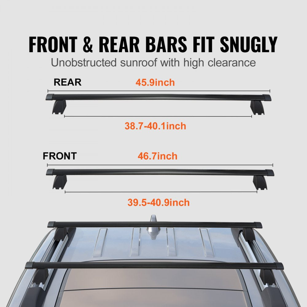 VEVOR Roof Rack Cross Bars, Compatible with 2011-2021 Jeep Grand Cherokee with Grooved Side Rails, 200lbs Load