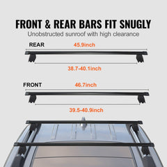 VEVOR Roof Rack Cross Bars, Compatible with 2011-2021 Jeep Grand Cherokee with Grooved Side Rails, 200lbs Load