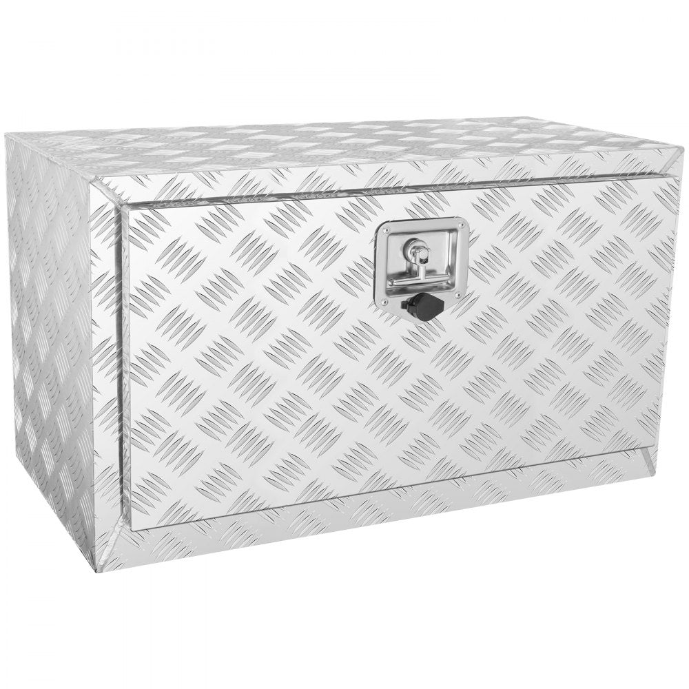 VEVOR Underbody Truck Box, 30"×14"×16" Pickup Storage Box, Heavy Duty Aluminum Diamond Plate Tool Box with Lock and