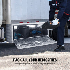 VEVOR Underbody Truck Box, 36"×14"×16" Pickup Storage Box, Heavy Duty Aluminum Diamond Plate Tool Box with Lock and