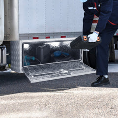 VEVOR Underbody Truck Box, 36"×17"×18" Pickup Storage Box, Heavy Duty Aluminum Diamond Plate Tool Box with Lock and