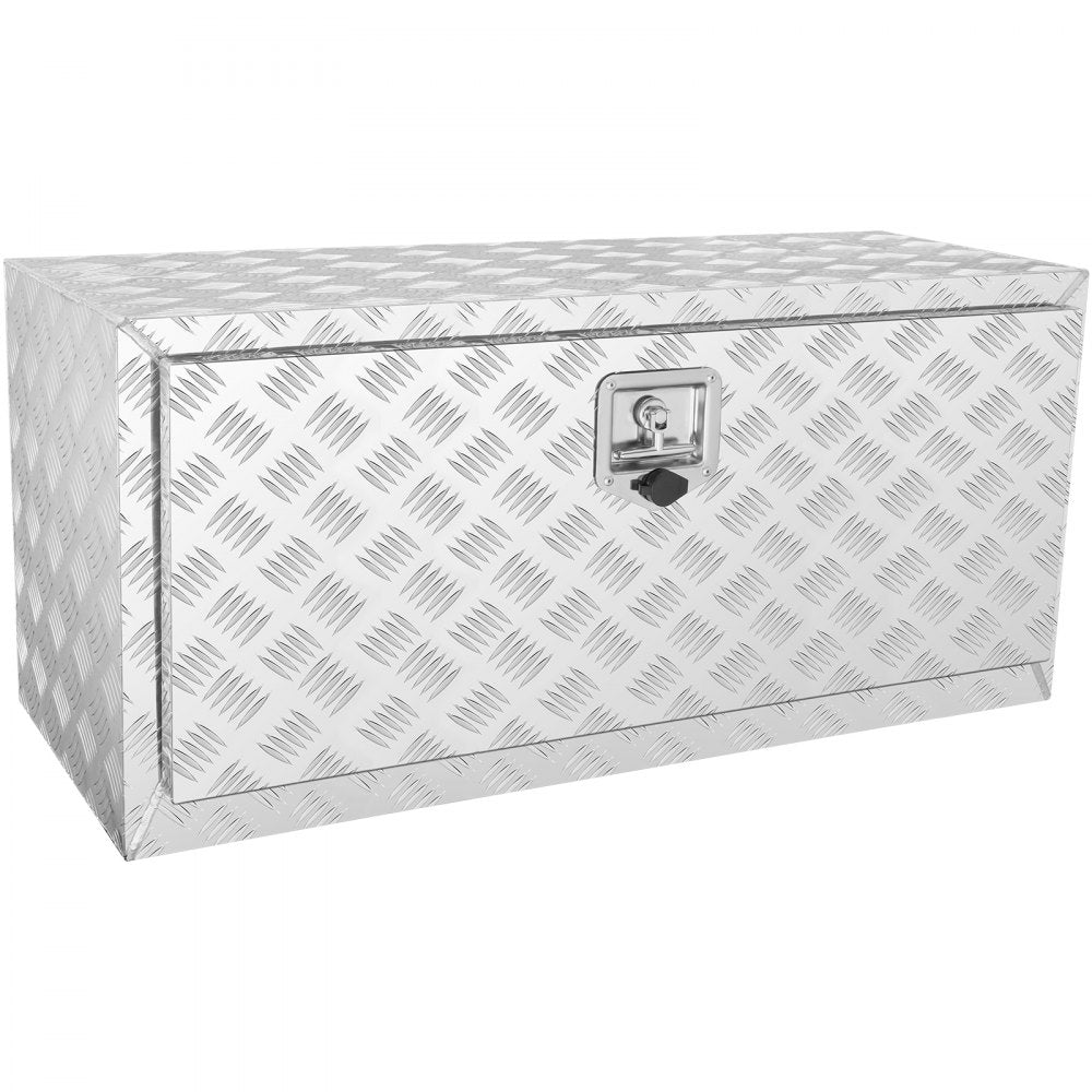 VEVOR Underbody Truck Box, 36"×17"×18" Pickup Storage Box, Heavy Duty Aluminum Diamond Plate Tool Box with Lock and