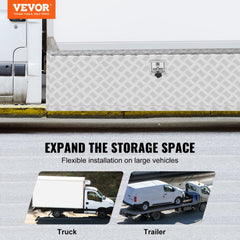 VEVOR Underbody Truck Box, 60"×17"×18" Pickup Storage Box, Heavy Duty Aluminum Diamond Plate Tool Box with Lock and