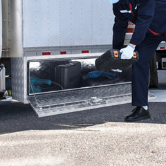 VEVOR Underbody Truck Box, 60"×17"×18" Pickup Storage Box, Heavy Duty Aluminum Diamond Plate Tool Box with Lock and