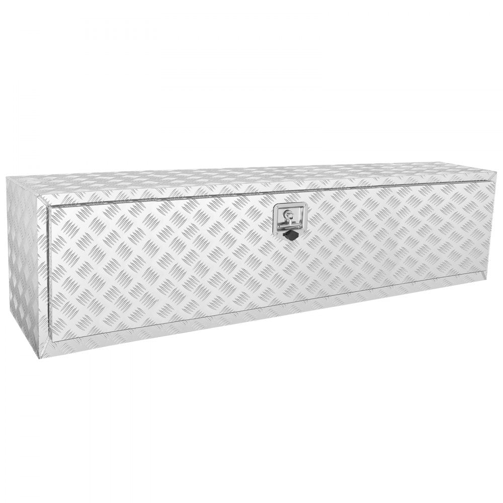 VEVOR Underbody Truck Box, 60"×17"×18" Pickup Storage Box, Heavy Duty Aluminum Diamond Plate Tool Box with Lock and
