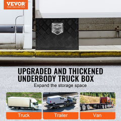 VEVOR Underbody Truck Box, 18" x 12" x 14" Pickup Storage Box, Heavy Duty Aluminum Diamond Plate Tool Box with Lock and