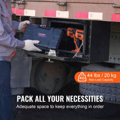 VEVOR Underbody Truck Box, 18" x 12" x 14" Pickup Storage Box, Heavy Duty Aluminum Diamond Plate Tool Box with Lock and