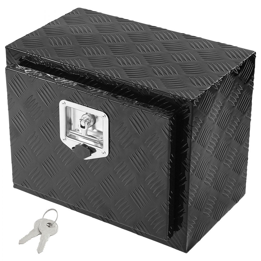 VEVOR Underbody Truck Box, 18" x 12" x 14" Pickup Storage Box, Heavy Duty Aluminum Diamond Plate Tool Box with Lock and